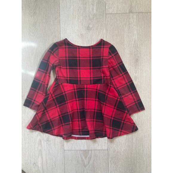 The Children’s Place Red Plaid Pullover Dress, Size 2T - Picture 2 of 4